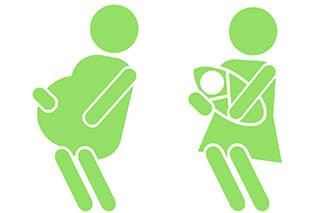 「妊産婦・乳幼児連れ優先席」のピクトグラム