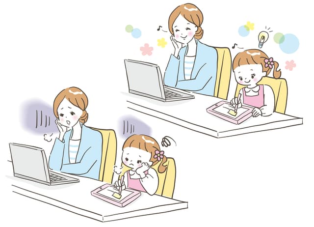 子ども一緒に仕事